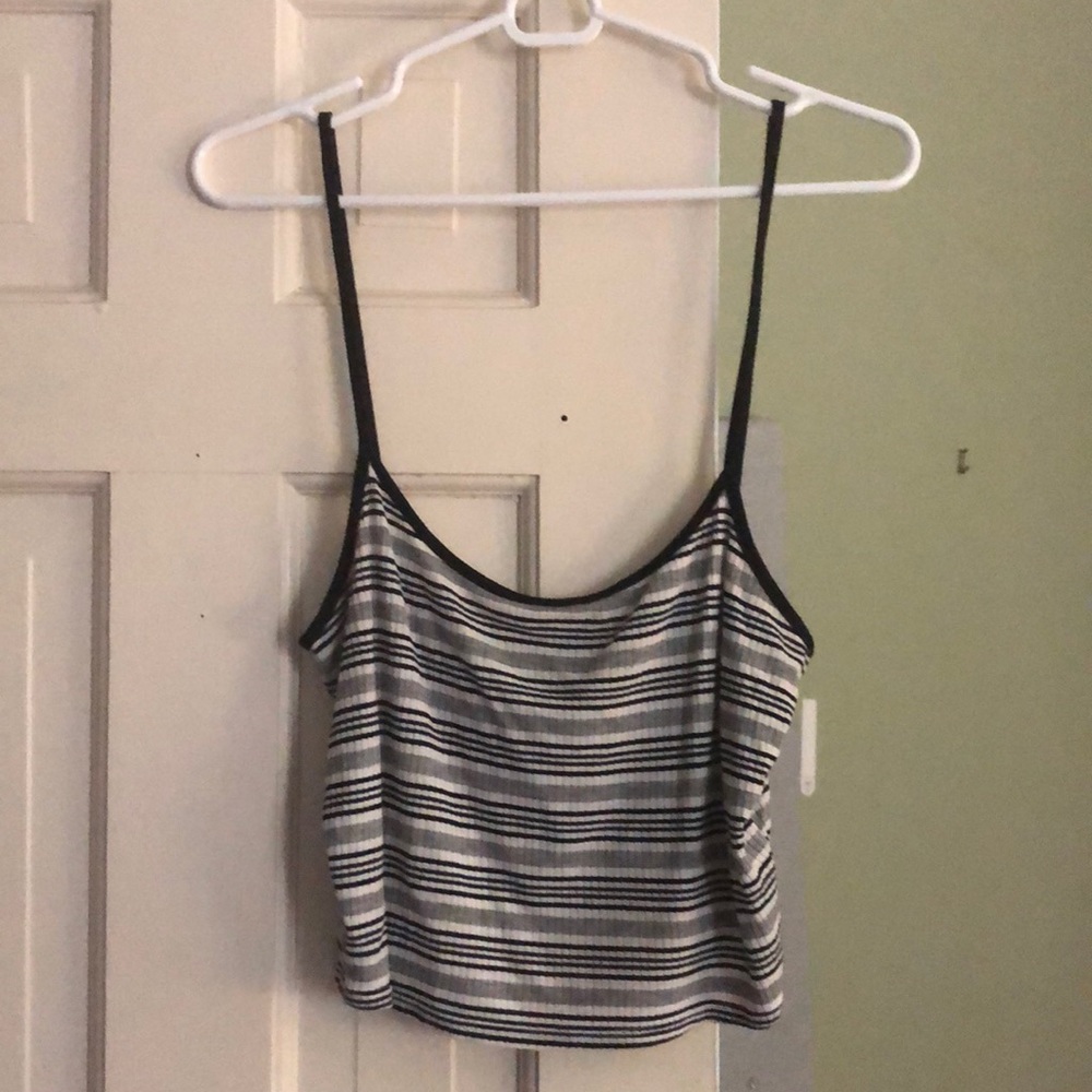 Size large from Pacsun. Black and white stripes